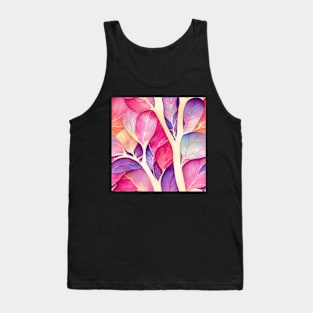 Pastel watercolor leaves pattern Tank Top